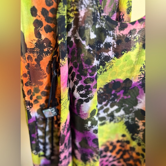 Diane Von Furstenberg Blouse with Scarf Silk Sleeveless Print Multicolor Size 10 - Picture 11 of 15